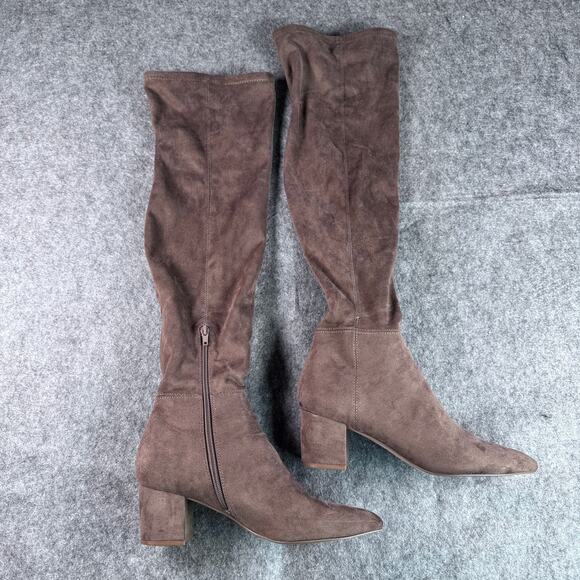 Steve Madden Women's 8.5 Brinkley Over the Knee Stretch Tan Suede Boots - Picture 1 of 6